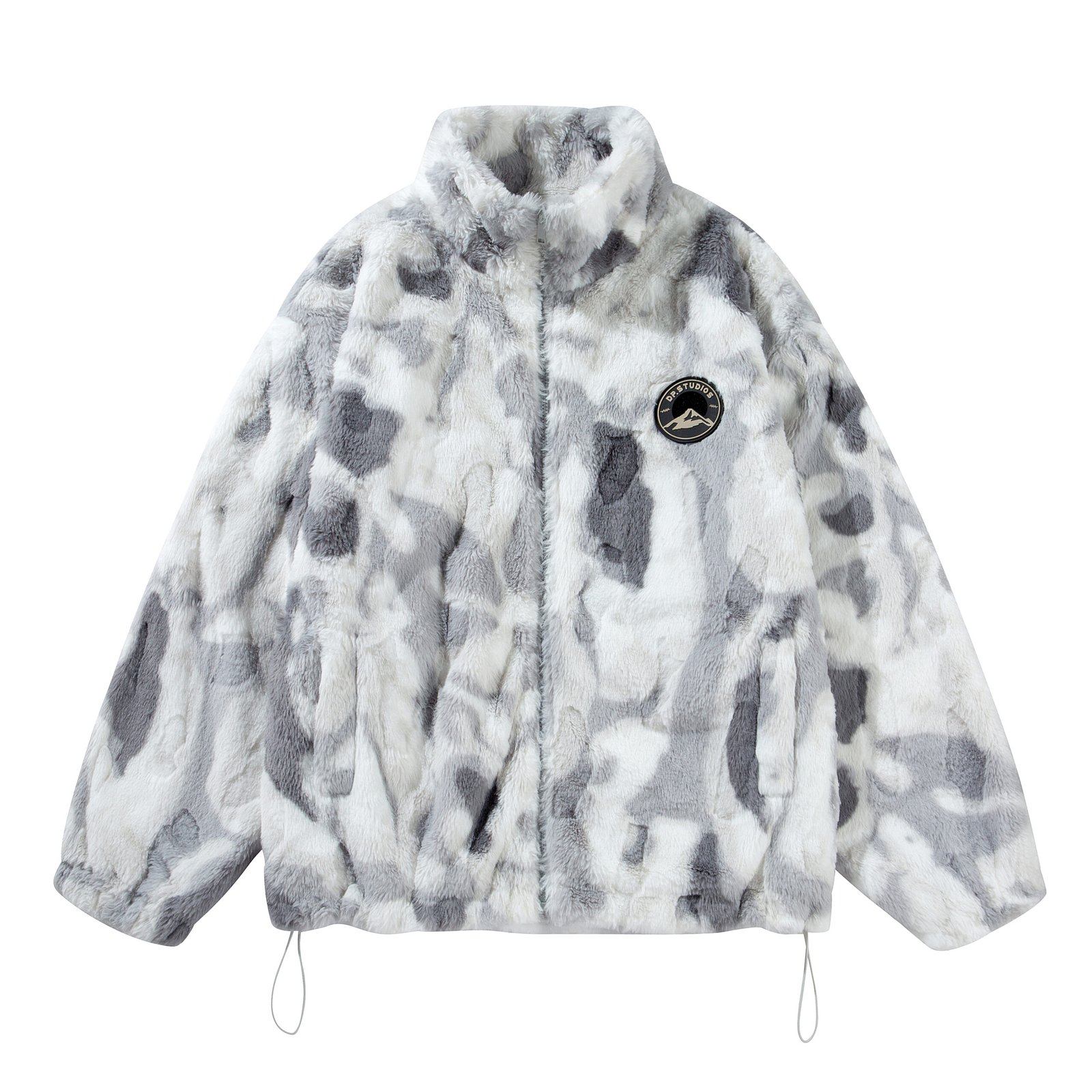 Color Matching Plush Jacket , Regular Fit CasualDrop Long Sleeve Jacket for Fall & WinterFashion Men's Clothes, Mens Clothing - Image 2